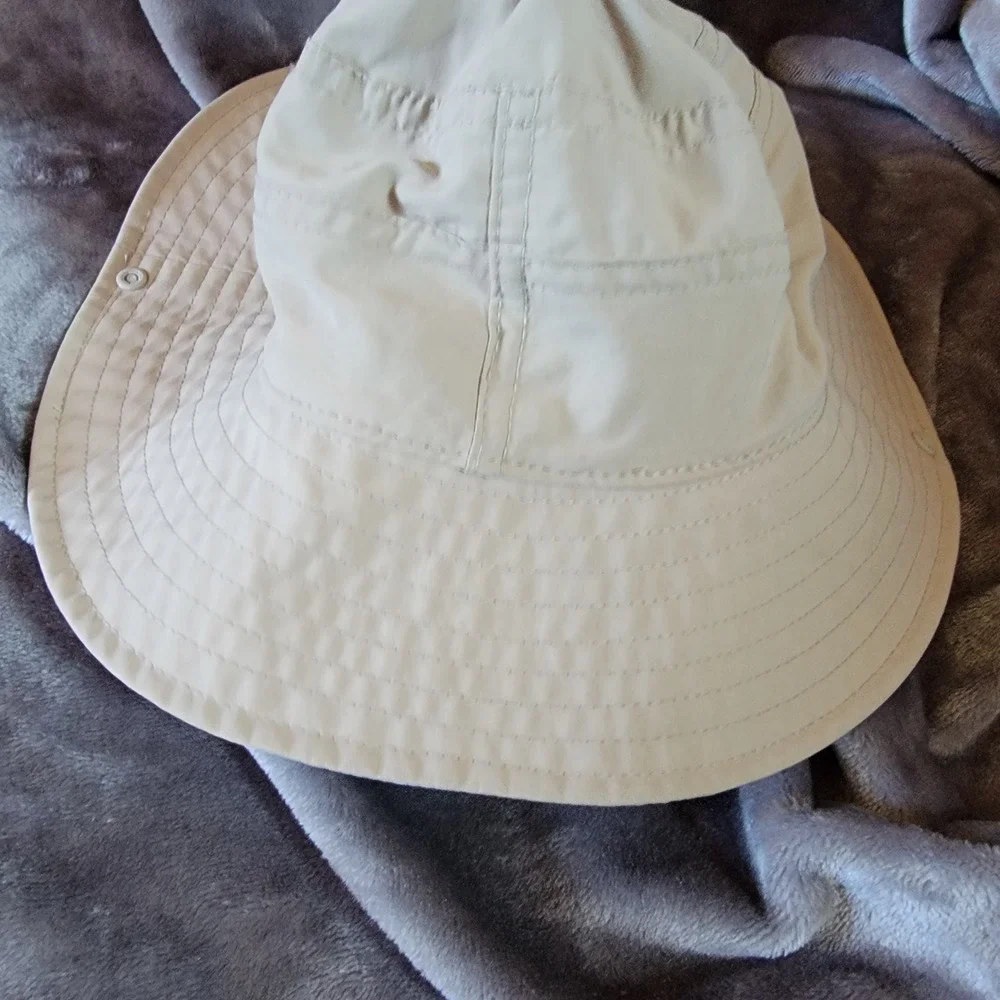 REI Sun Hat Kids 7Y-14Y Beige Excellent Mesh Vented Wide Brim Boonie